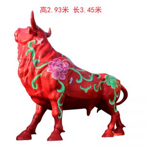 玻璃鋼牛氣沖天彩繪牛