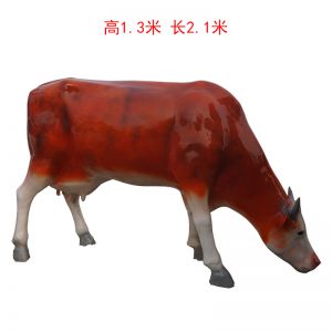 玻璃鋼低頭黃牛