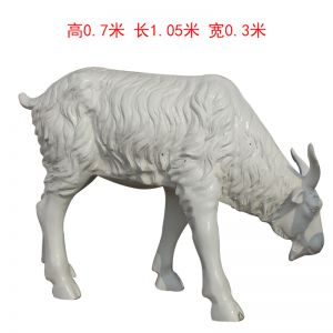低頭吃草仿真羊玻璃鋼