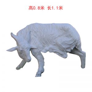 玻璃鋼歪頭角羊