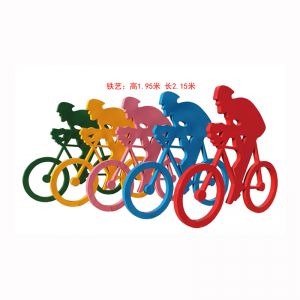 玻璃鋼騎車人物抽象彩繪人物