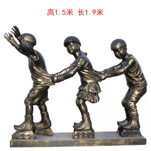 滑旱冰人物玻璃鋼仿銅