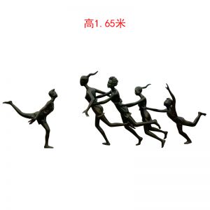 玻璃鋼仿銅老鷹捉小雞人物雕塑