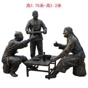 玻璃鋼仿銅喝酒人物