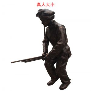 吹奏樂器的仿銅音樂人物玻璃鋼