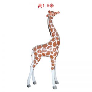 玻璃鋼長頸鹿淺棕仿真色（抬頭）