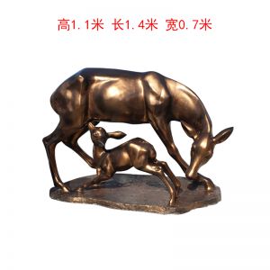 玻璃鋼仿銅母子鹿