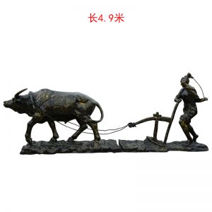 玻璃鋼仿銅耕地牛